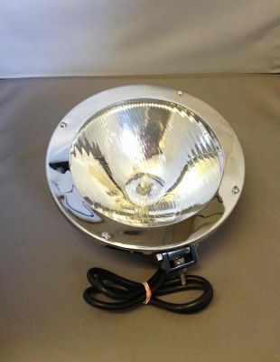 Chrome round headlight.